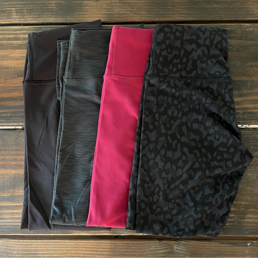Lot of 4 lululemon 25” wunder train tights